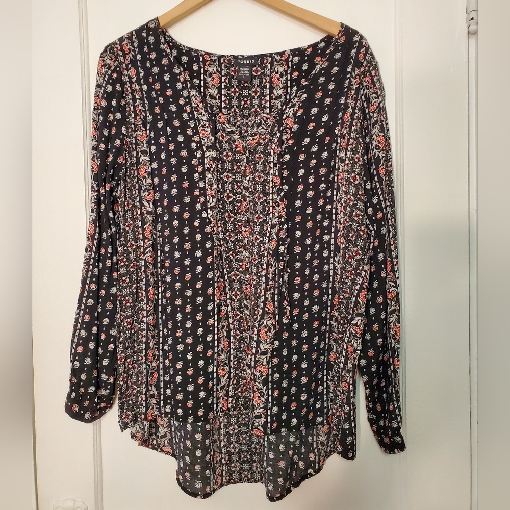 Torrid Floral Button Down Relax Fit Top